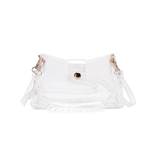 Pvc Clear Purse See Through Desns Chain Handbag Working Sports V :o) - Picture 1 of 6